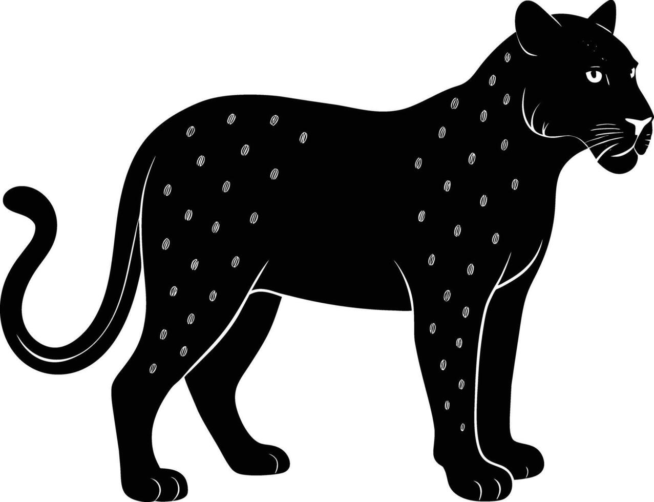 A silhouette of a black panther vector