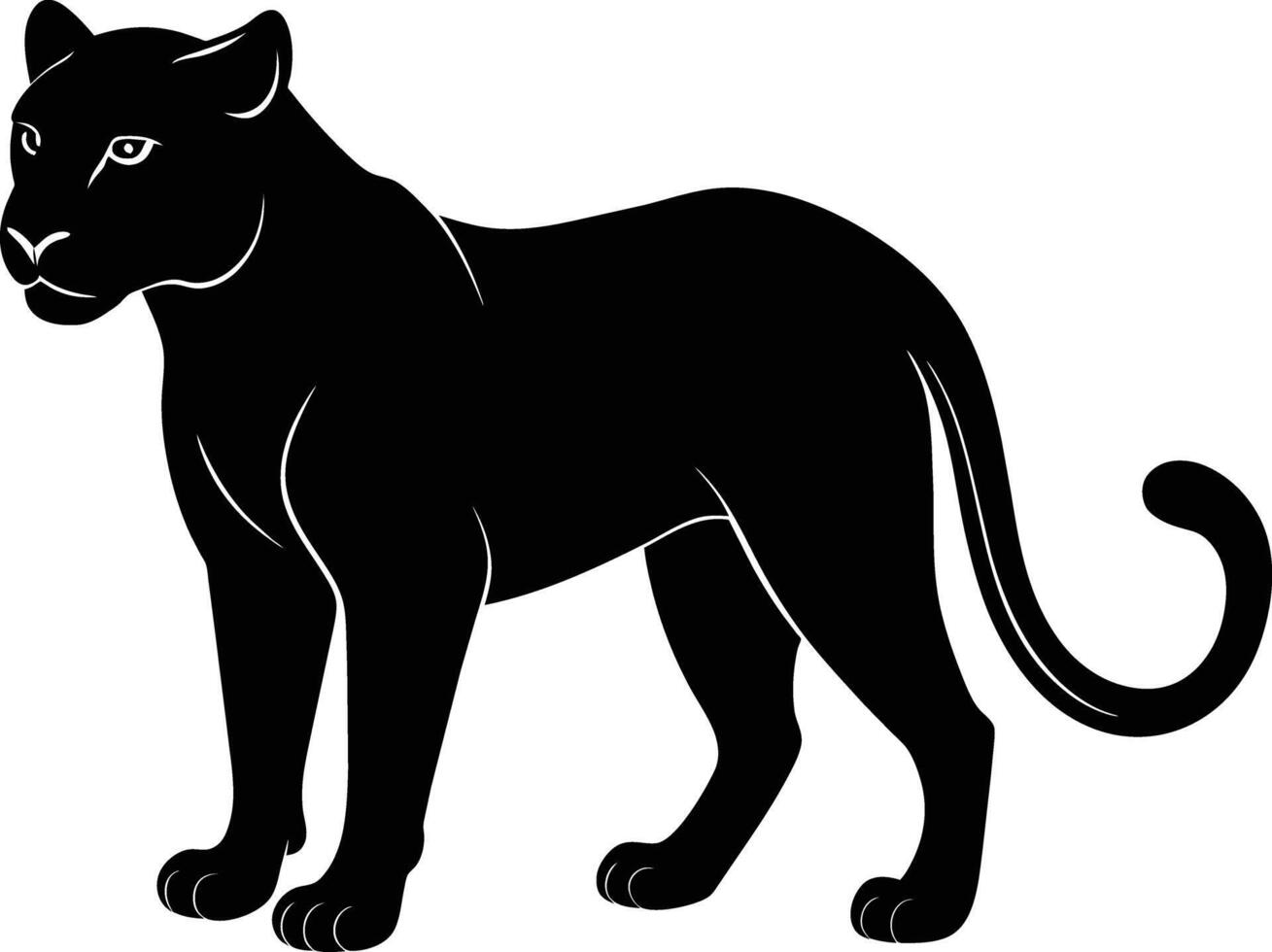 A silhouette of a black panther vector