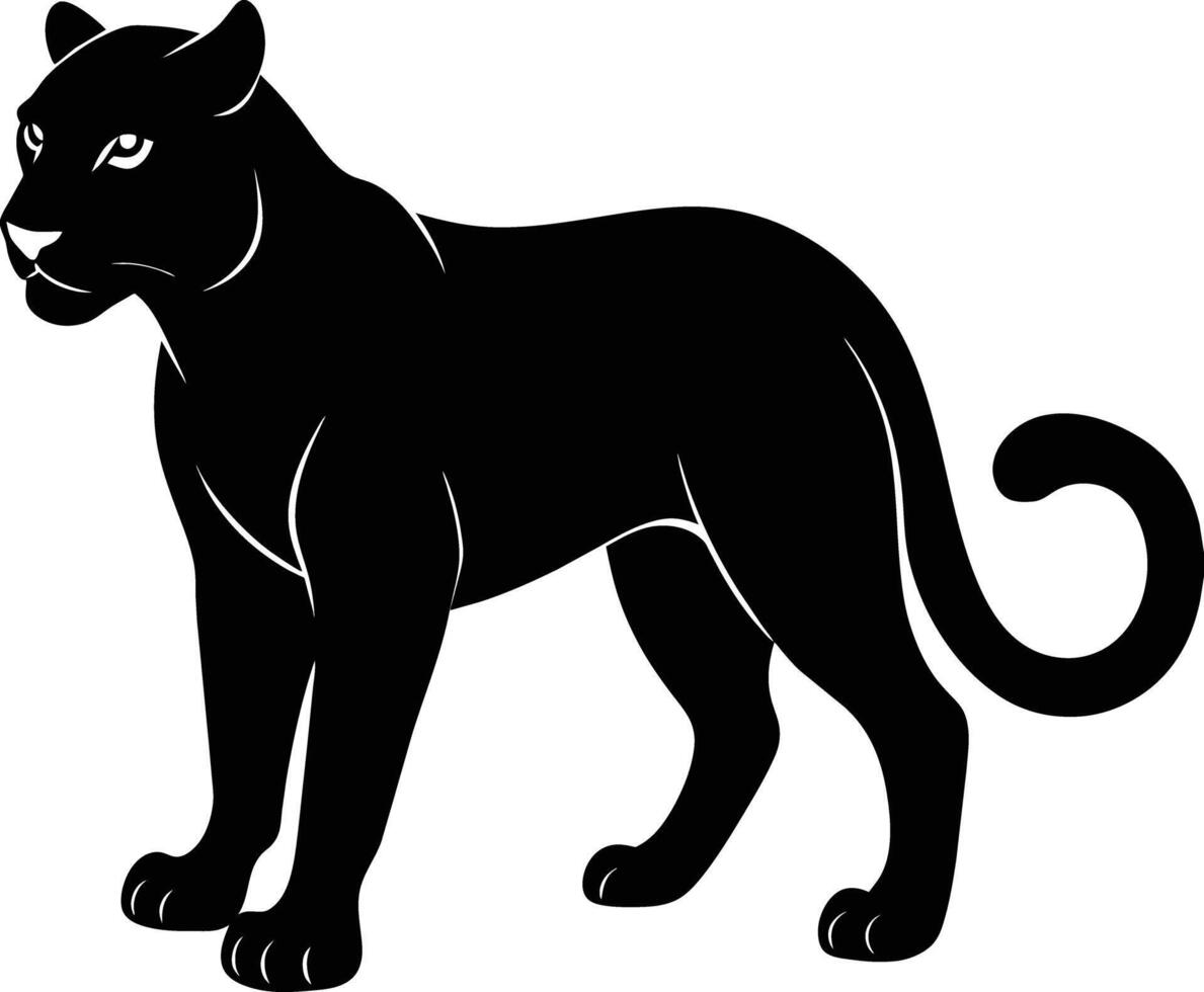 A silhouette of a black panther vector