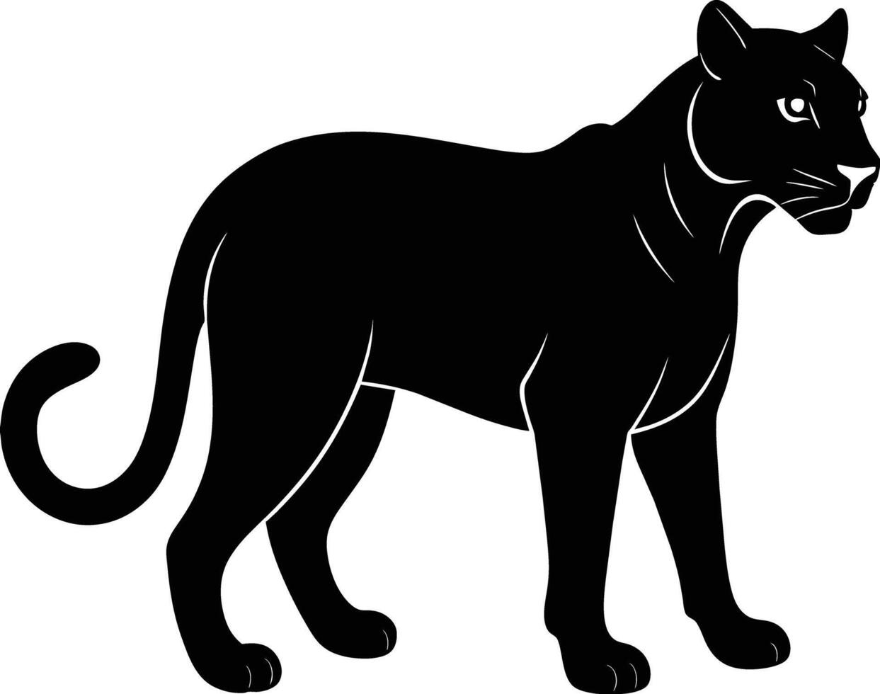 A silhouette of a black panther vector