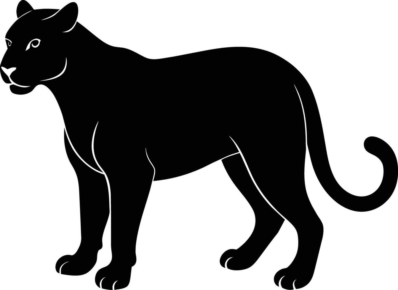 A silhouette of a black panther vector