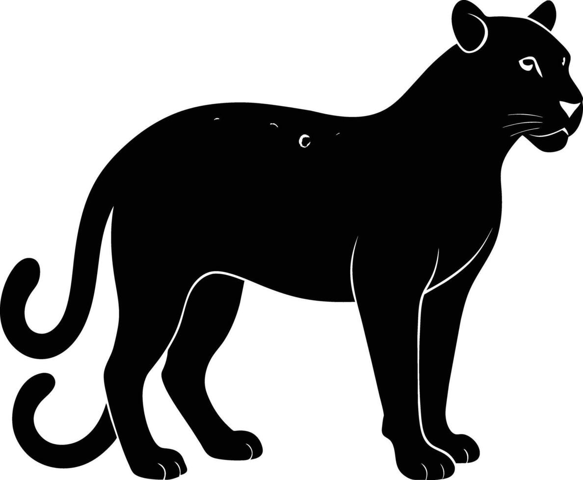 A silhouette of a black panther vector