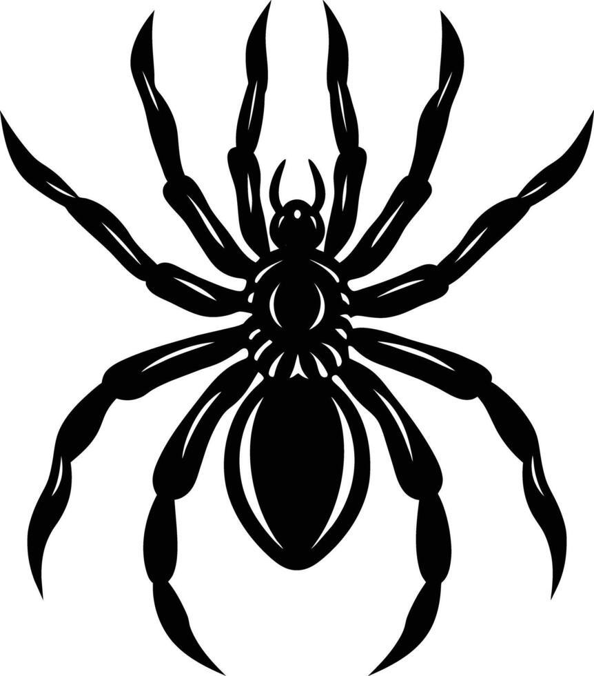 A silhouette of a black spider vector