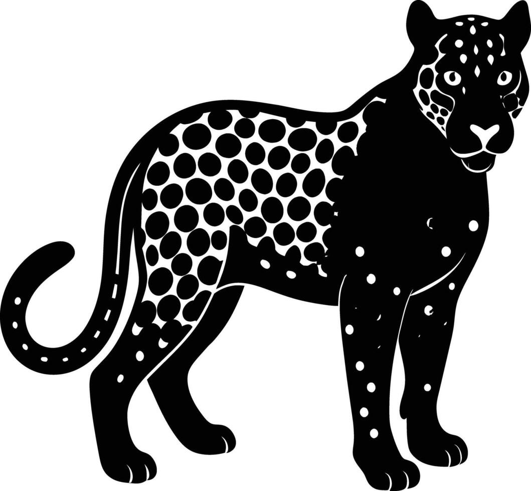 A silhouette of a black panther vector