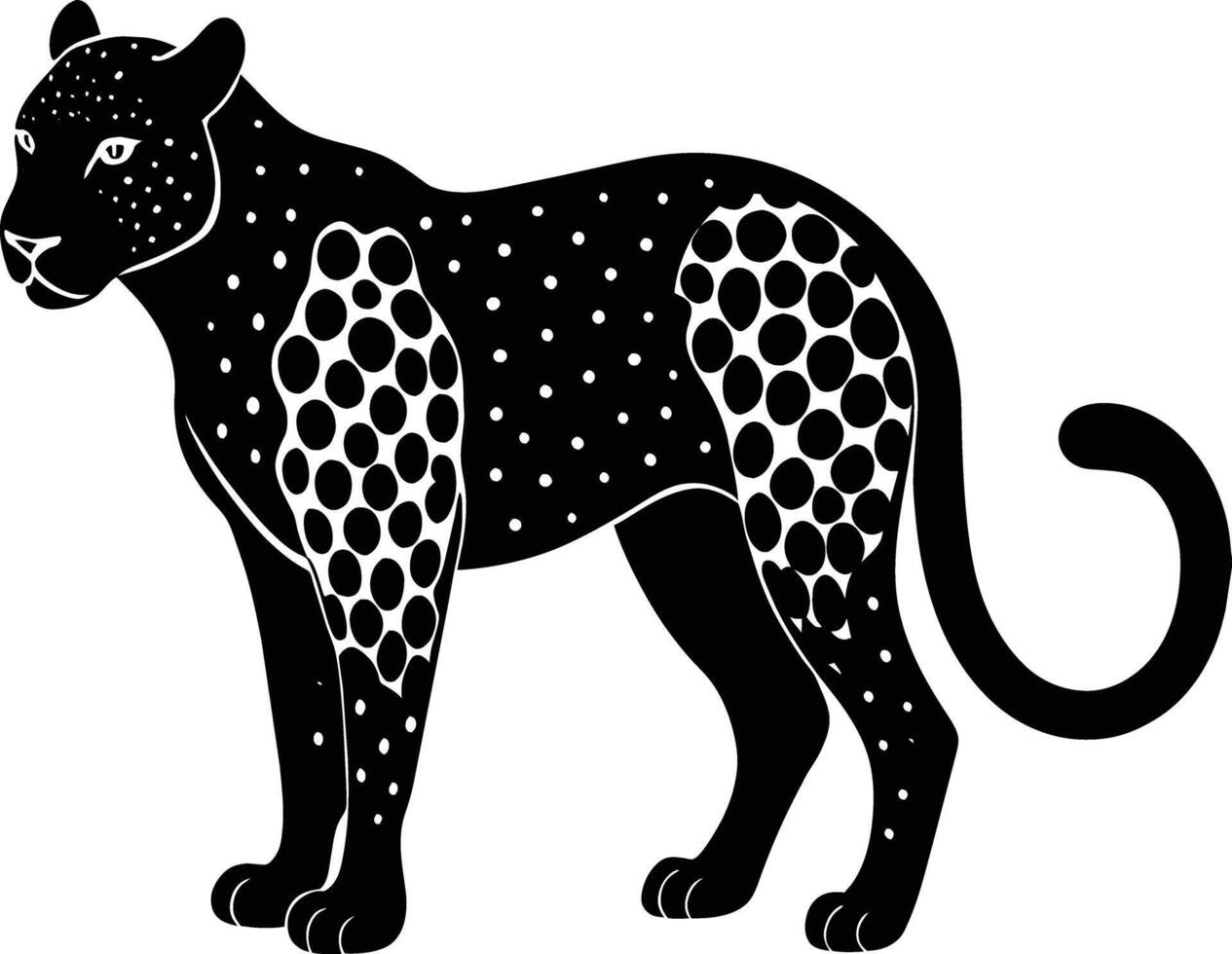 A silhouette of a black panther vector