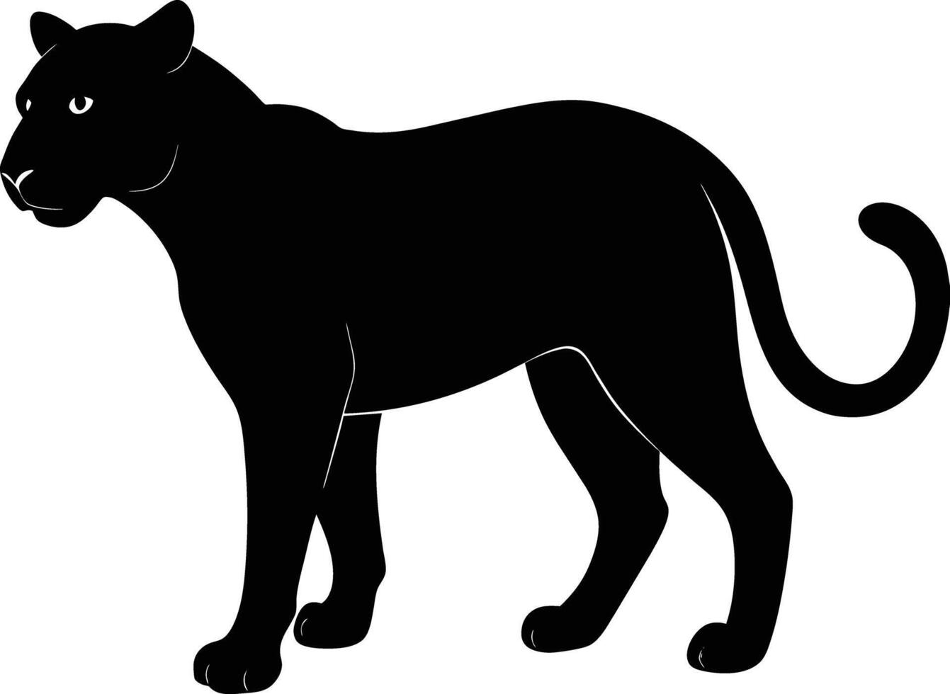 A silhouette of a black panther vector