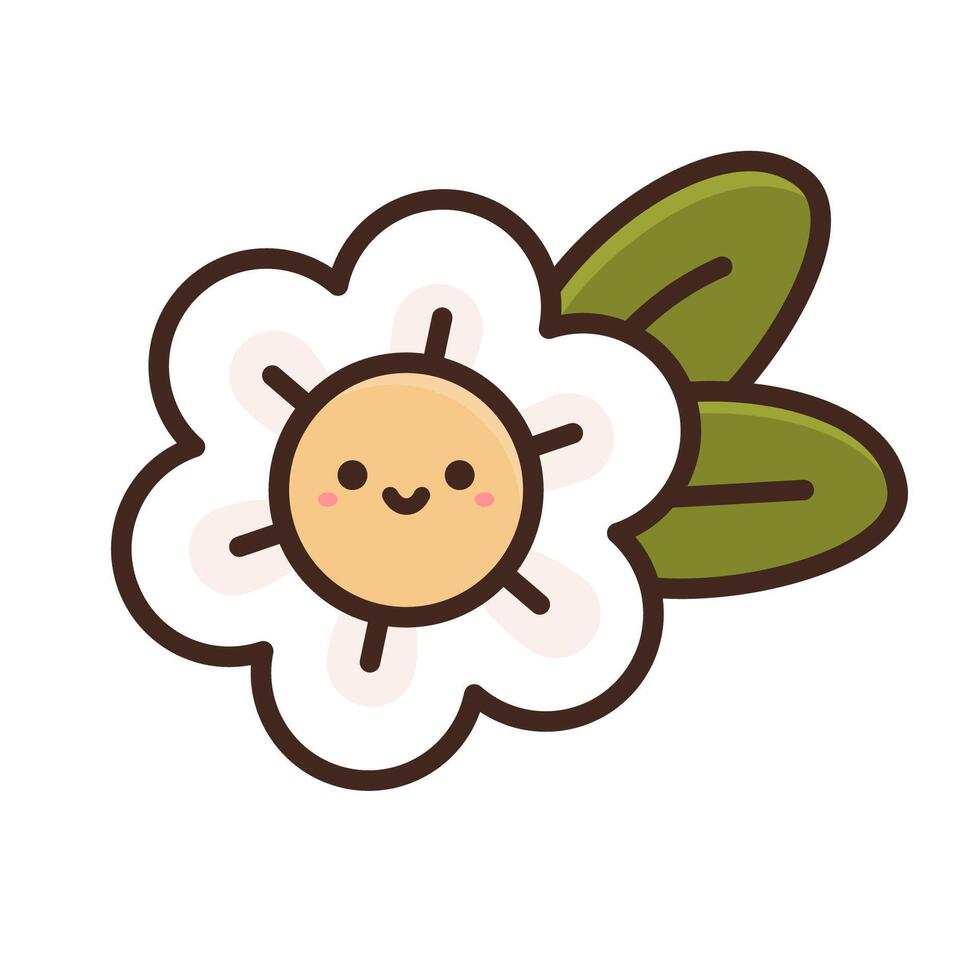 Cute cartoon flower vector