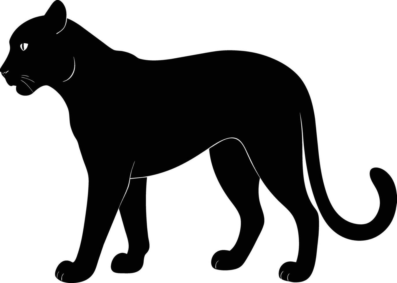 A silhouette of a black panther vector