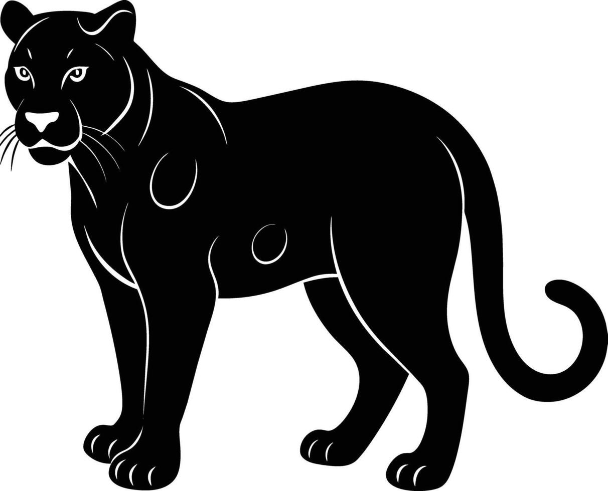 A silhouette of a black panther vector