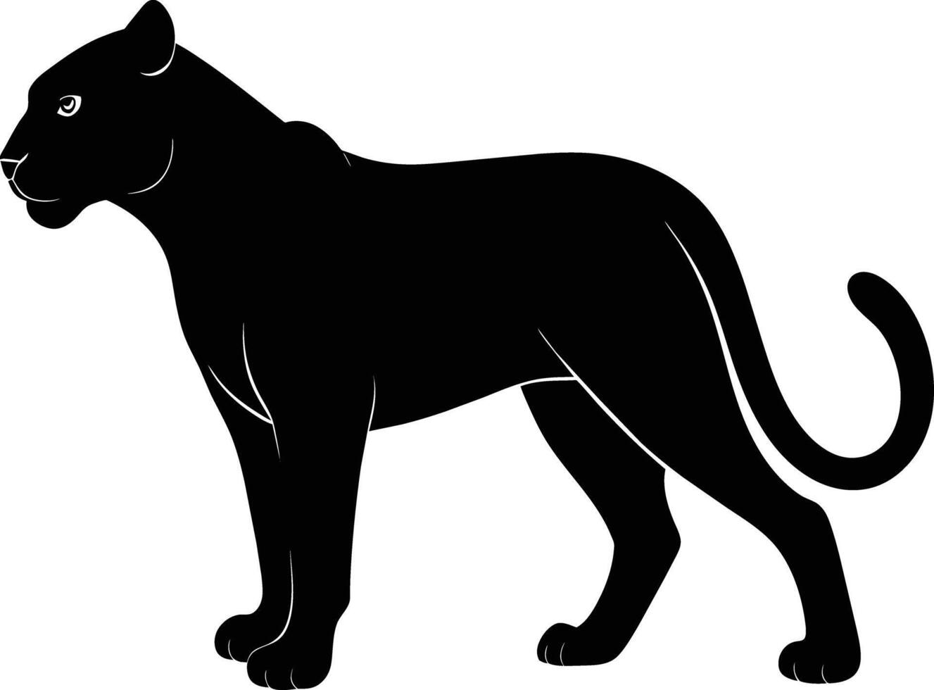 A silhouette of a black panther vector