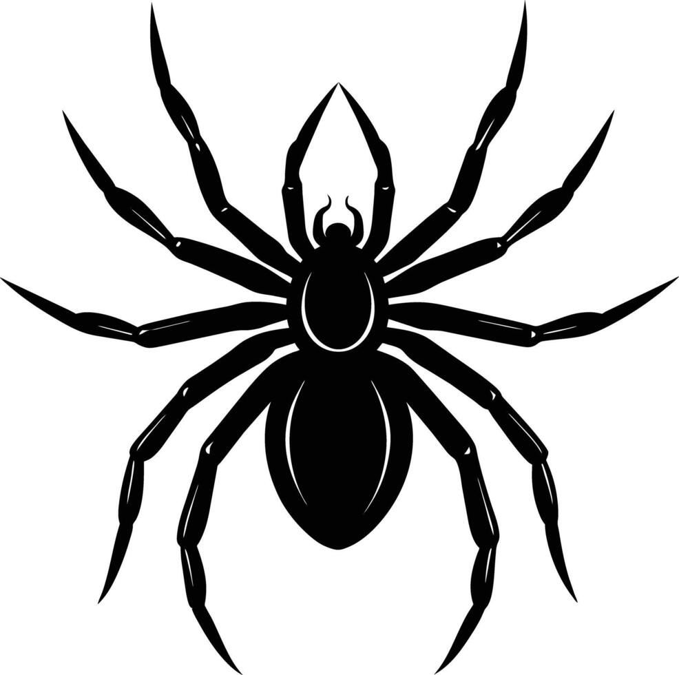 A silhouette of a black spider vector