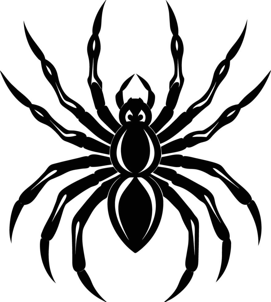 A silhouette of a black spider vector