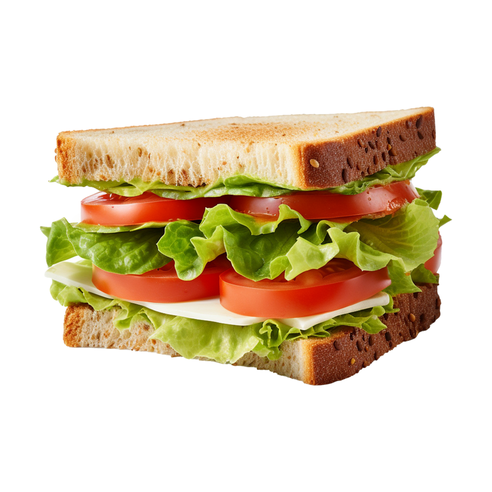 Sandwich with lettuce and tomato isolated on transparent background png