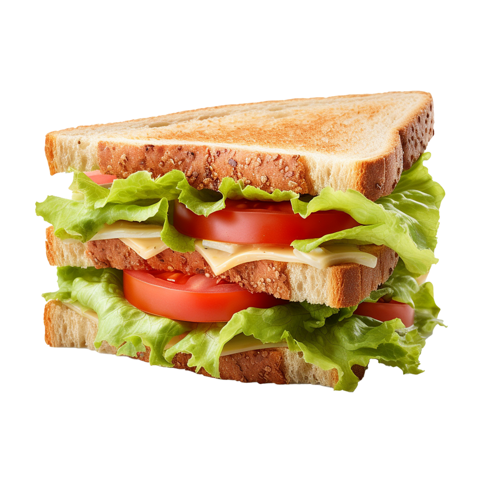 Sandwich with lettuce and tomato isolated on transparent background png