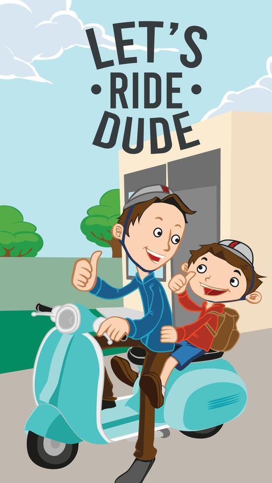 let's ride dude vector