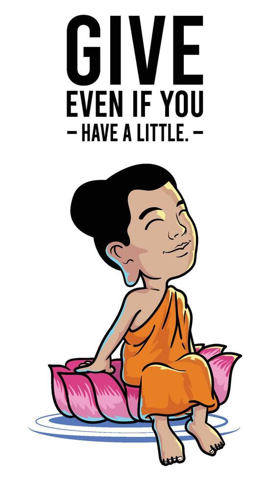 buddha sitting on lotus vector