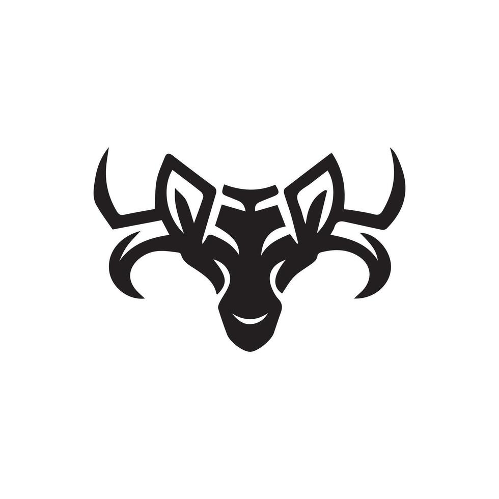 Black outline bull head logo icon vector
