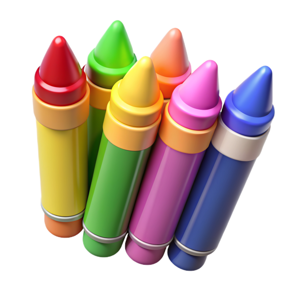 Messy Crayons 3d Image png