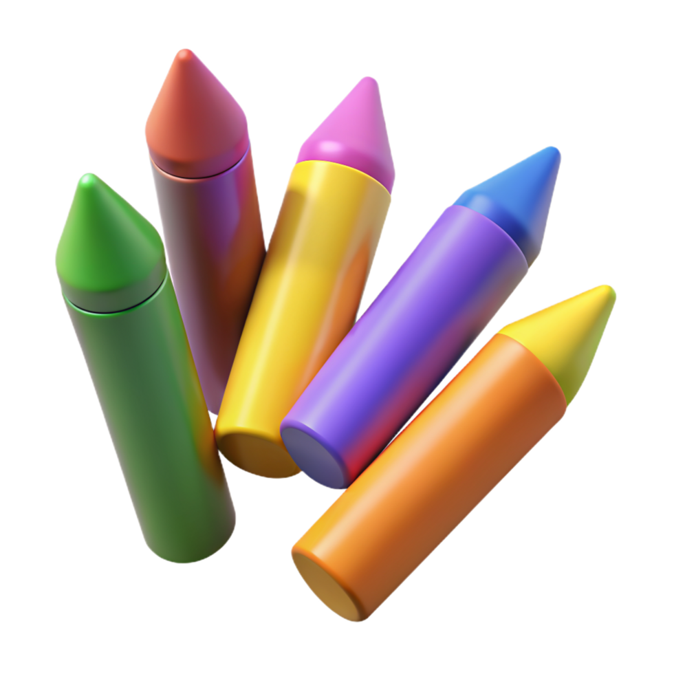 Messy Crayons 3d png