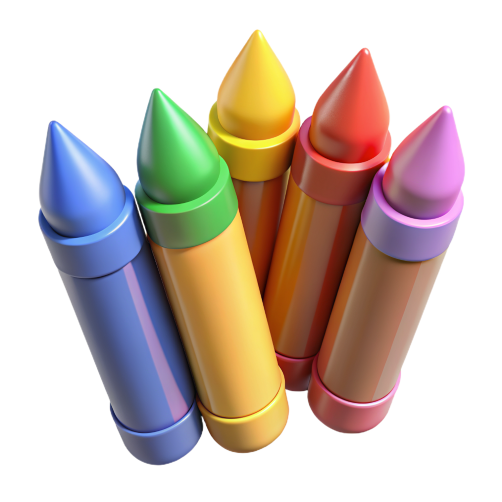 Messy Crayons 3d Graphic png