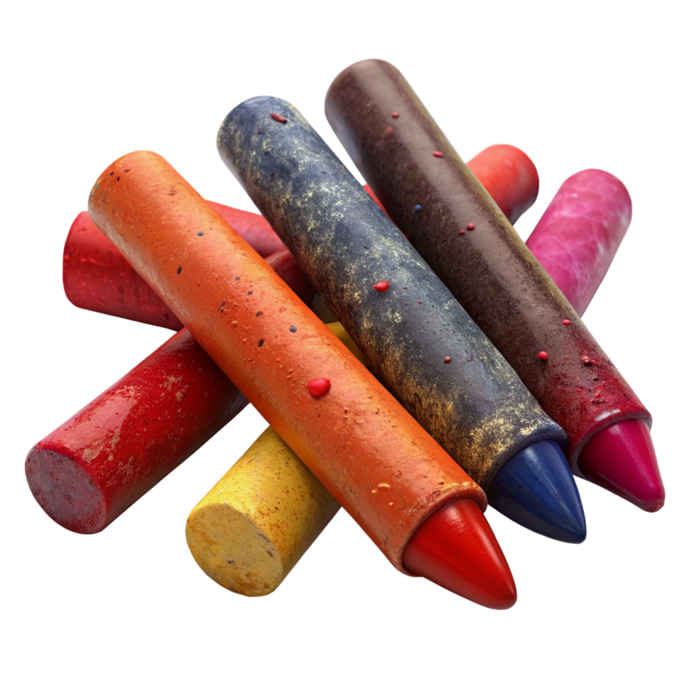 Messy Crayons 3d Object png