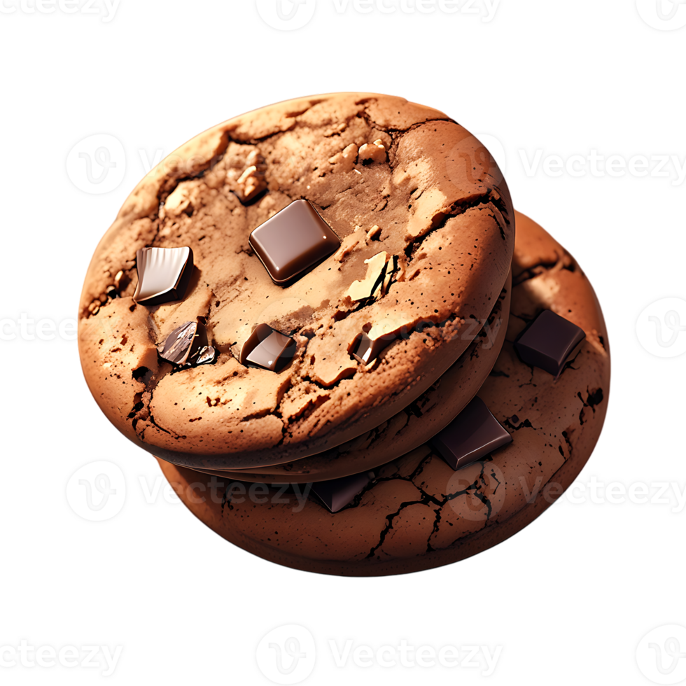 Delicious chocolate cookies isolated on transparent background png