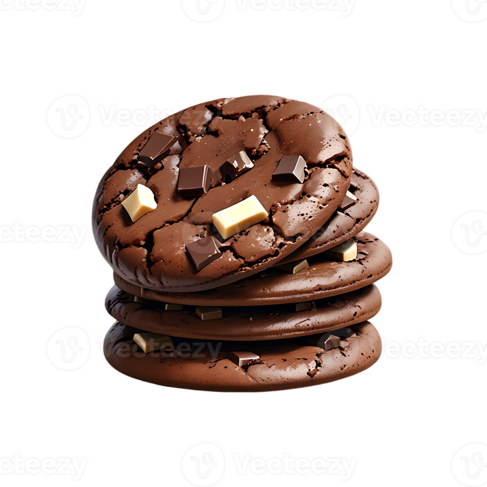 Delicious chocolate cookies isolated on transparent background png