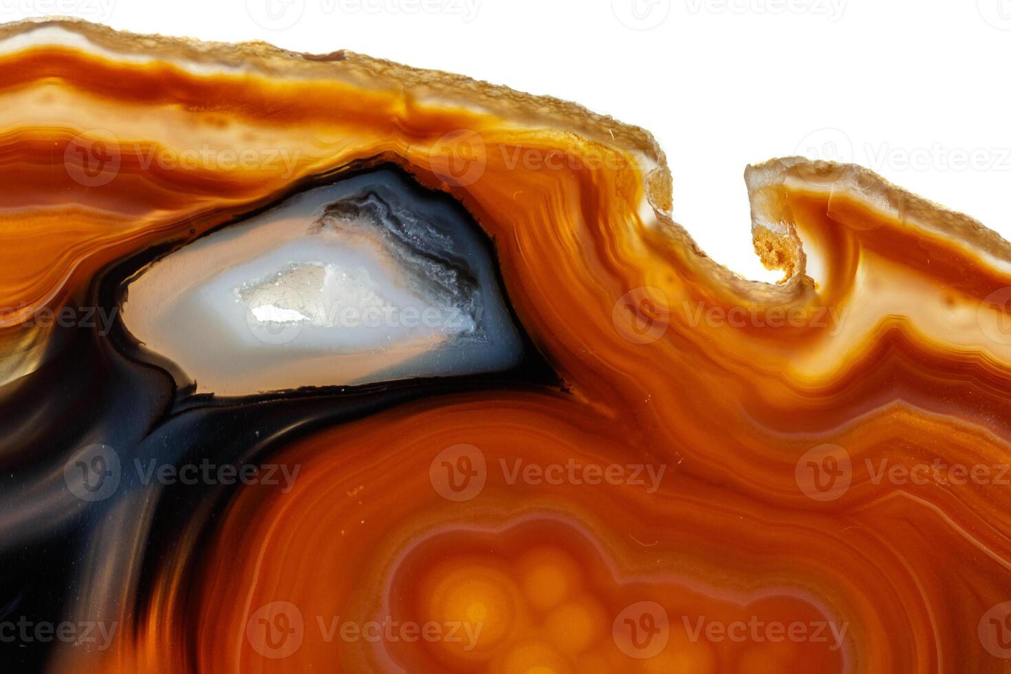Macro stone Agate mineral on white background photo