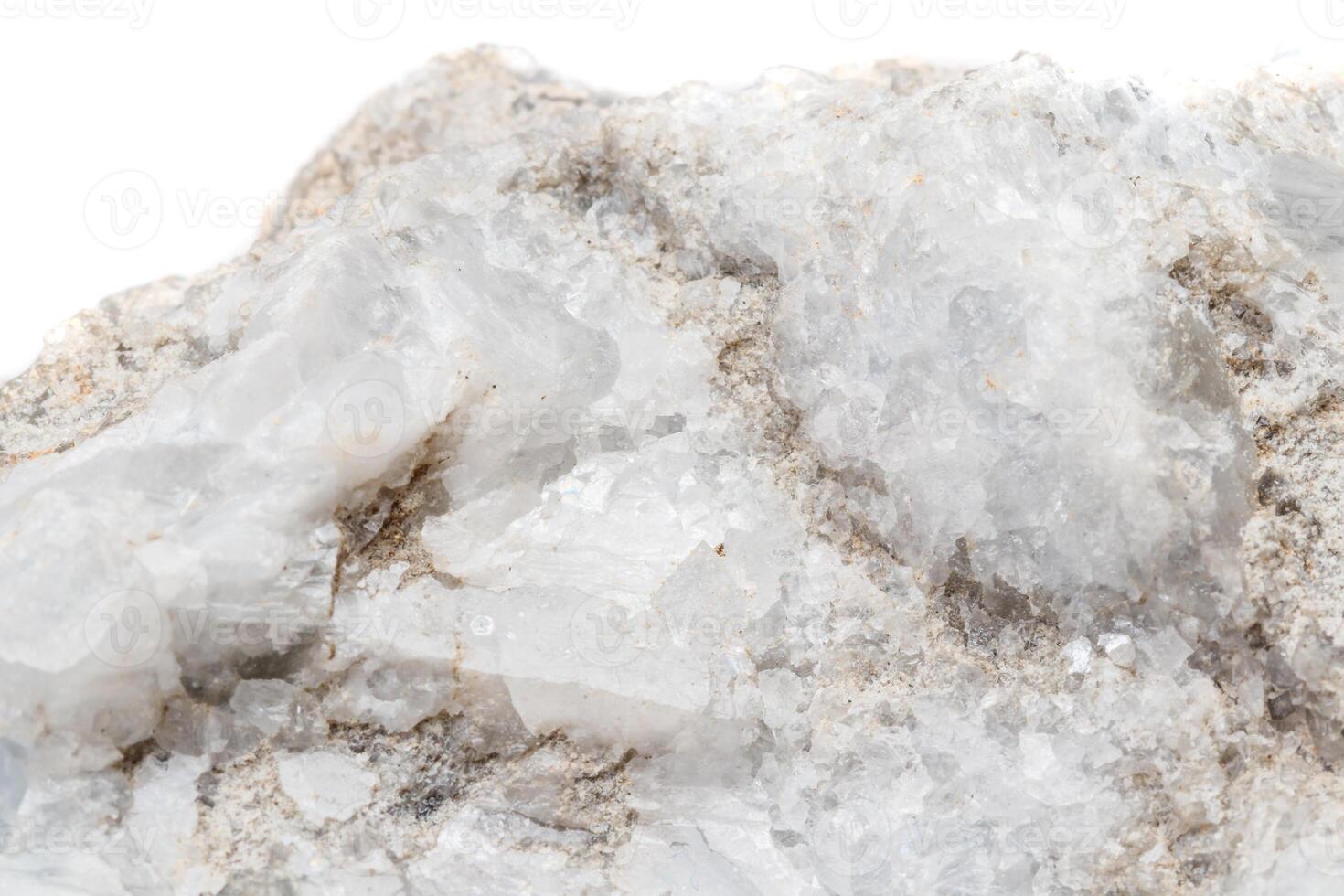 Macro mineral stone Celestine in the breed a white background photo