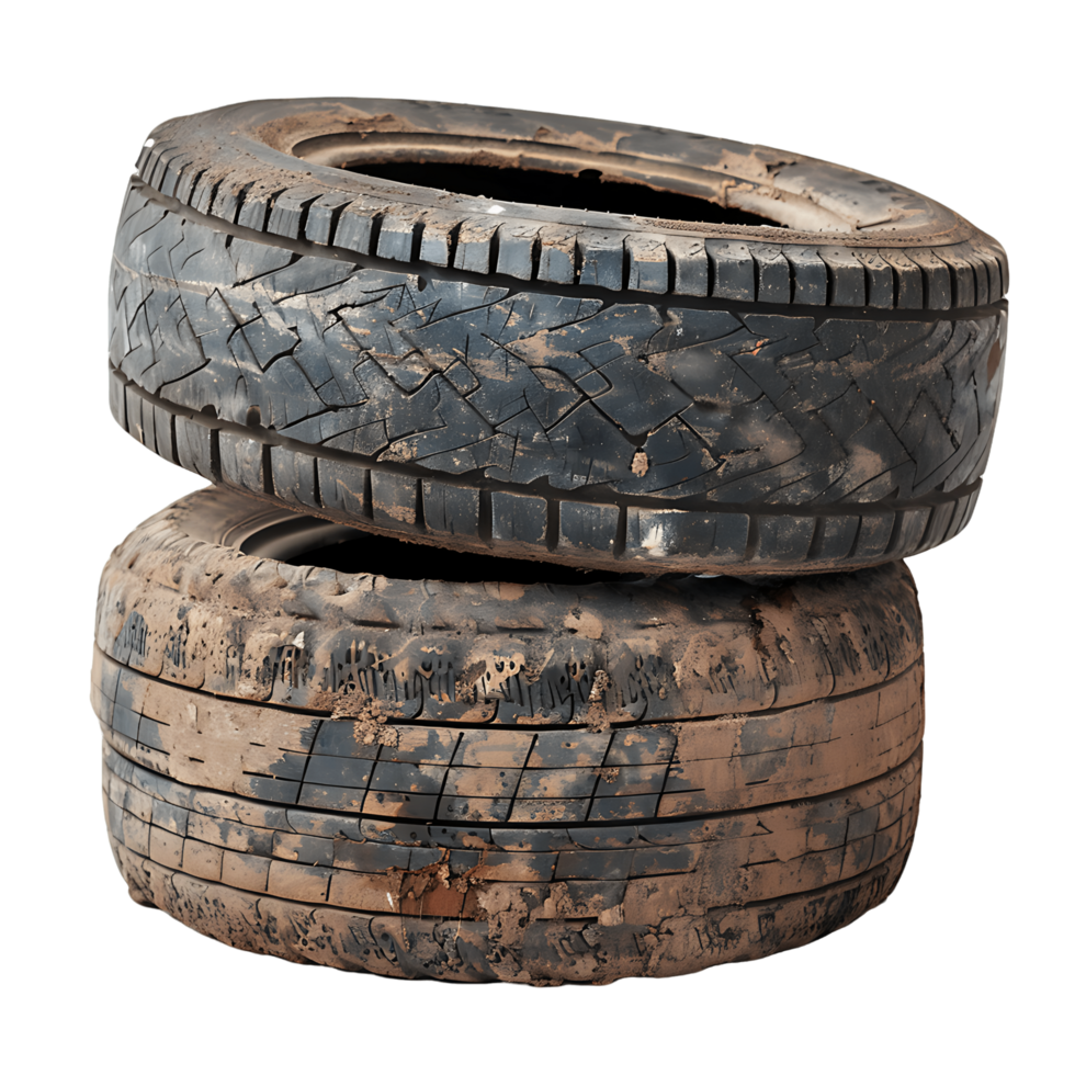 Seamless Integration Old Tires Stacked Cut Outs Stock Photos png