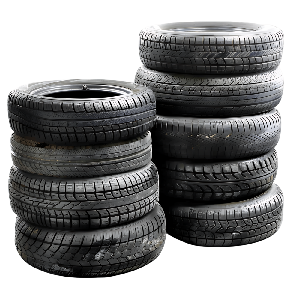 High Resolution Old Tires Stacked Cut Outs for Any Design Need png