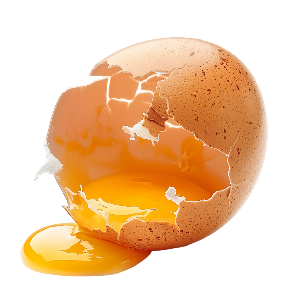 Unlock Inspiration Cracked Eggshell with Yolk Cut Out Stock Images png