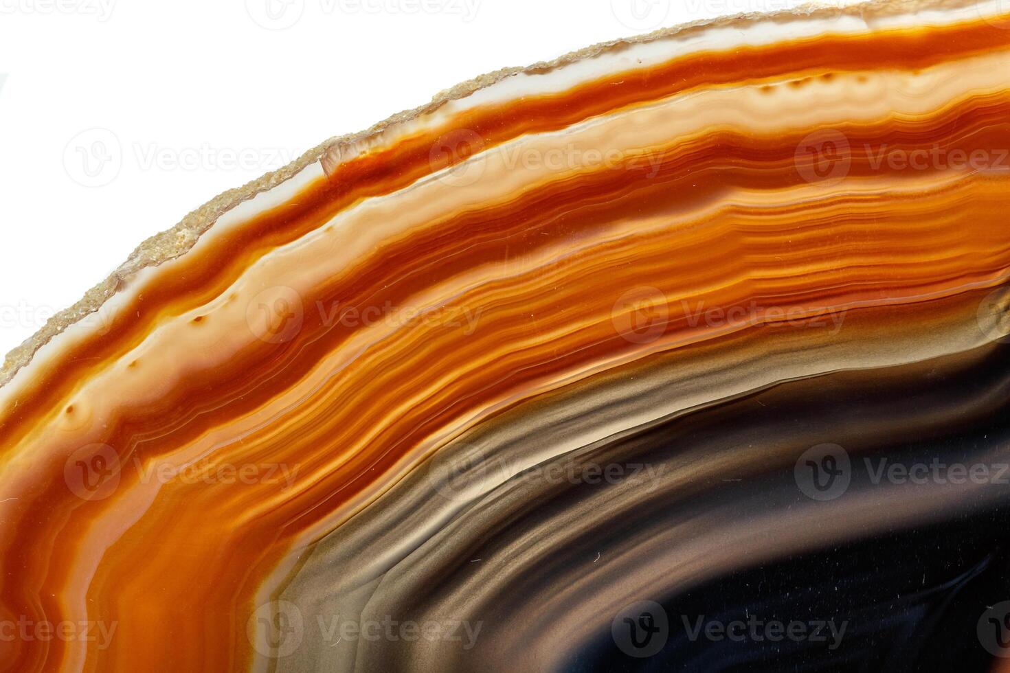 Macro stone Agate mineral on white background photo