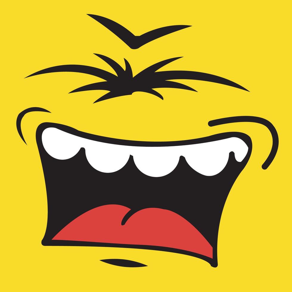 Happy cartoon faces with different expressions Different facial expressions vector