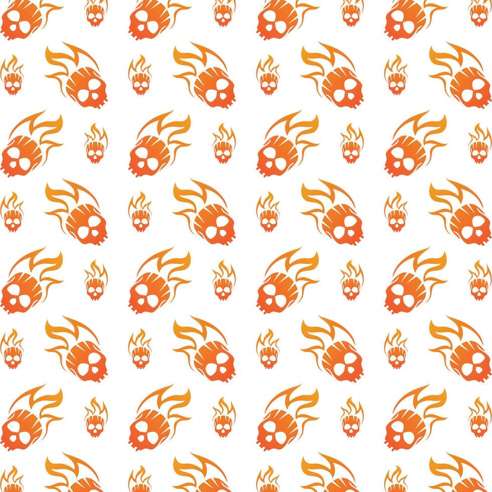 Skull head obtainable trendy multicolor repeating pattern illustration design vector