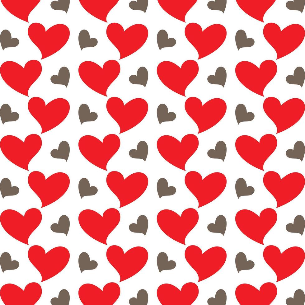Red heart logical trendy multicolor repeating pattern illustration design vector
