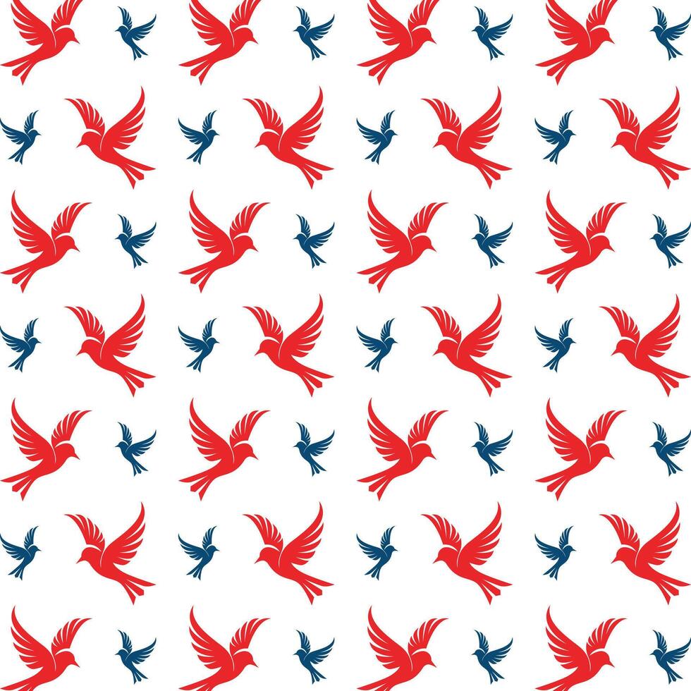 Wings bird logical trendy multicolor repeating pattern illustration design vector