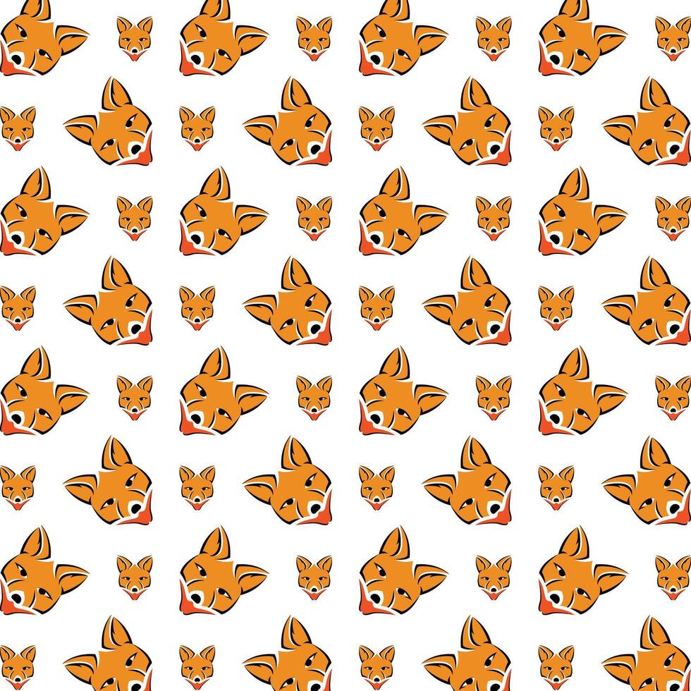 Fox logical trendy multicolor repeating pattern illustration design vector