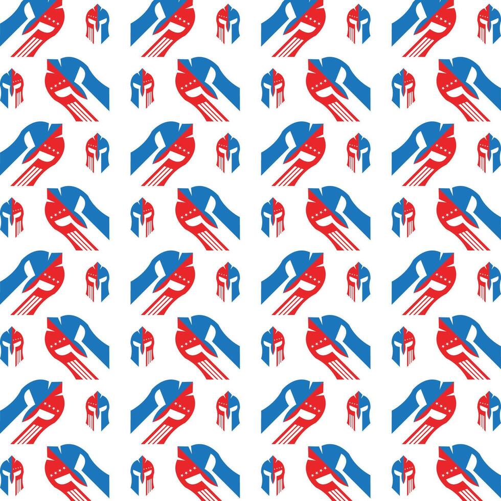 Spartan helmet actionable trendy multicolor repeating pattern illustration design vector