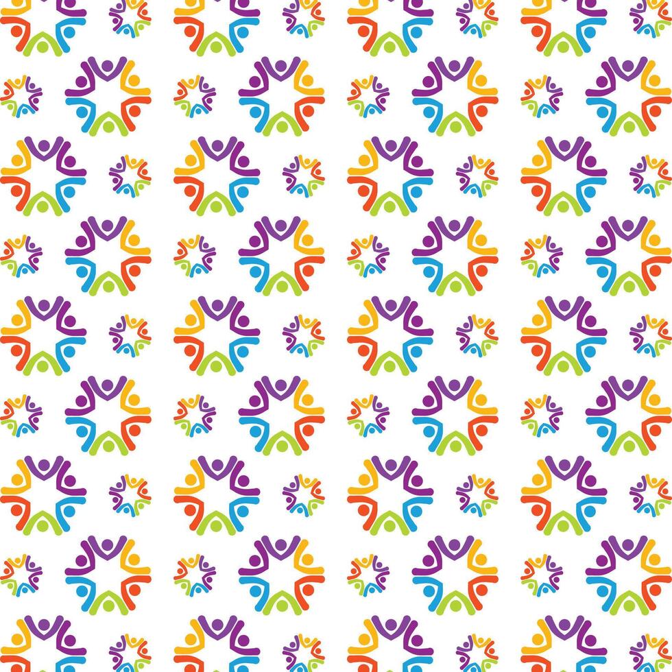 People obtainable trendy multicolor repeating pattern illustration design vector