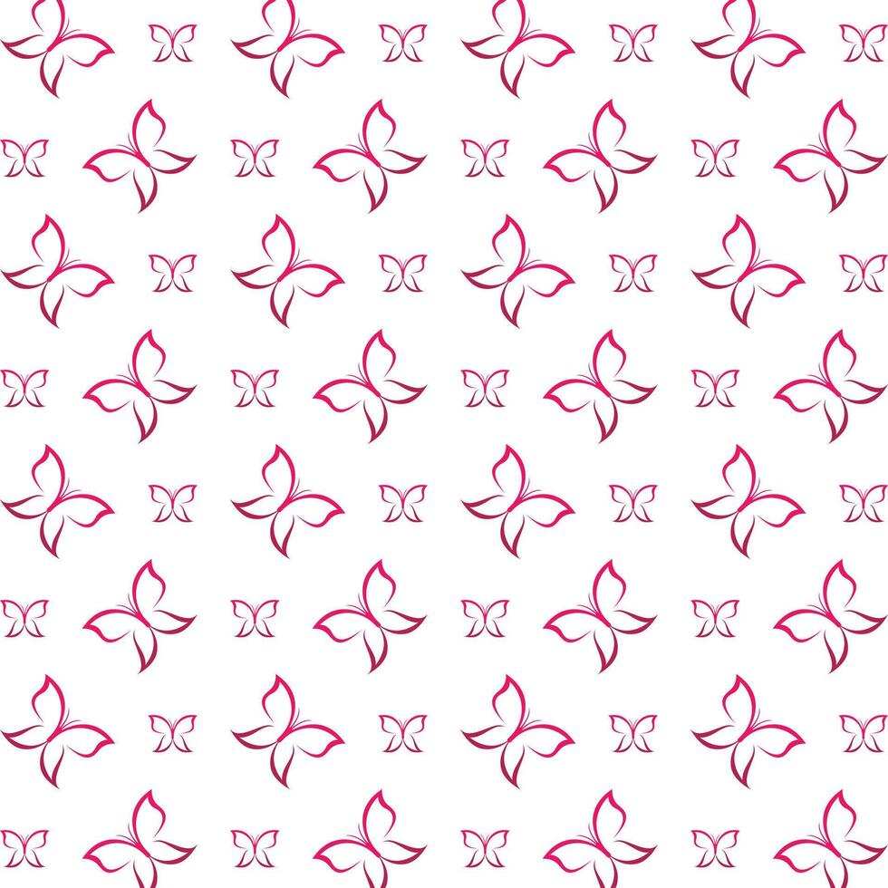 Red Butterfly obtainable trendy multicolor repeating pattern illustration design vector