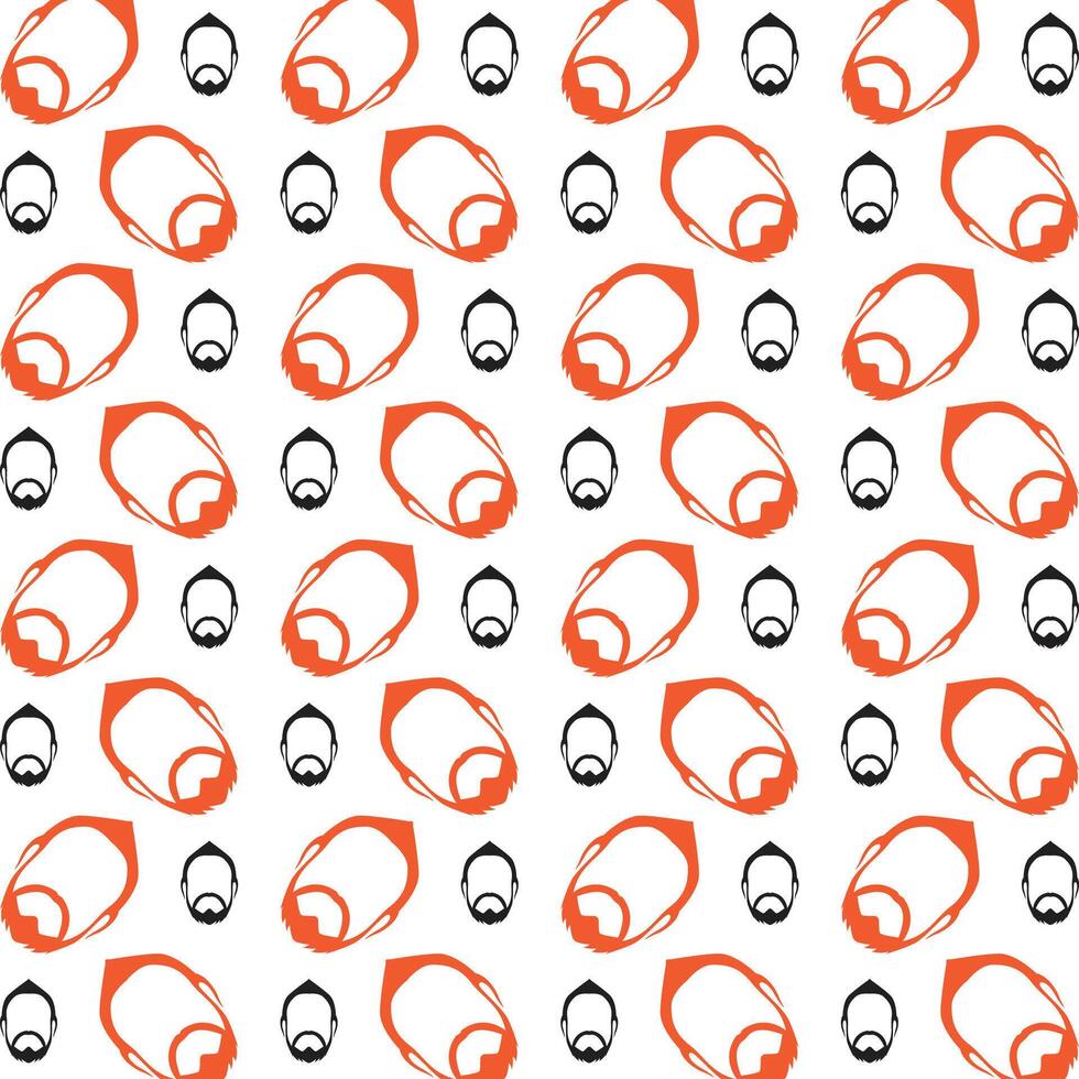 Beard actionable trendy multicolor repeating pattern illustration design vector