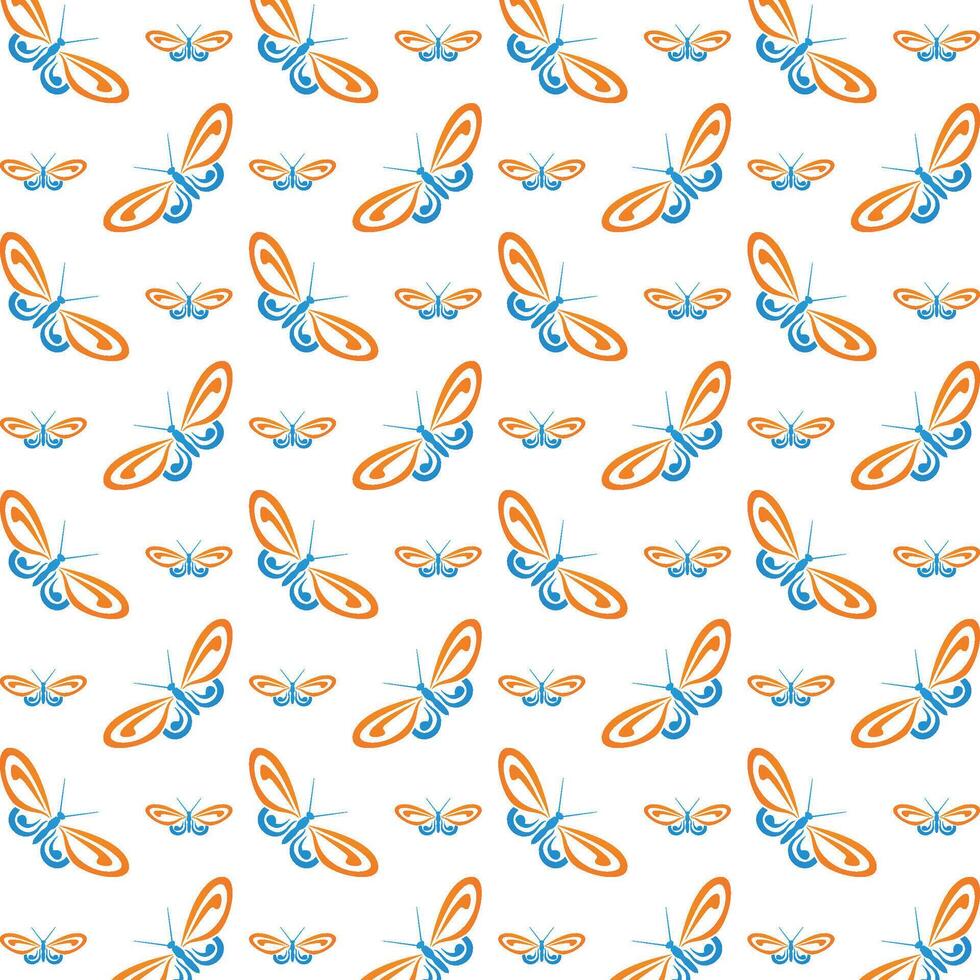 Butterfly astonishing trendy multicolor repeating pattern illustration background design vector