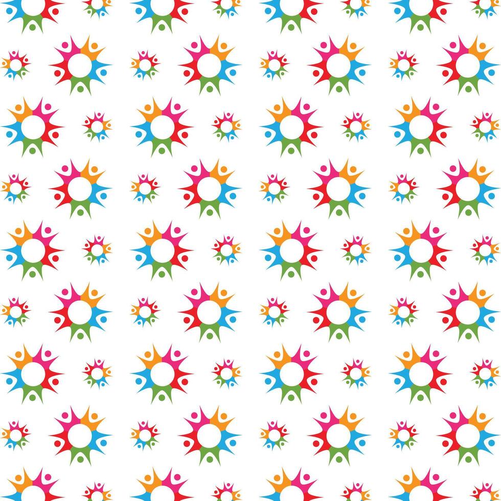 Group actionable trendy multicolor repeating pattern illustration design vector