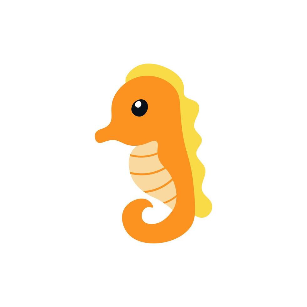 Seahorse. Flat illustration. Elements suitable for animation. vector