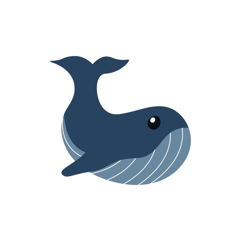 Whale as Sea Animal Floating Underwater vector