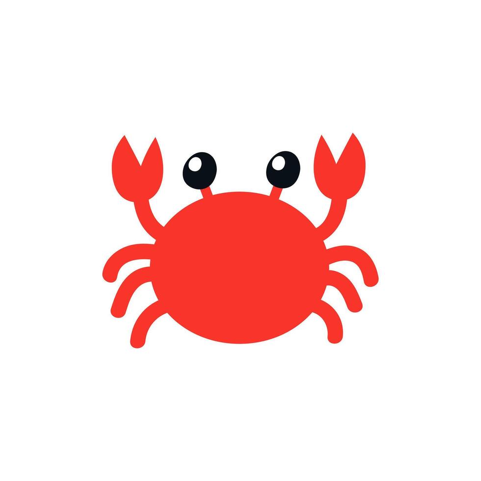 illustration of a cute flat crab. Isolated on a white background. vector