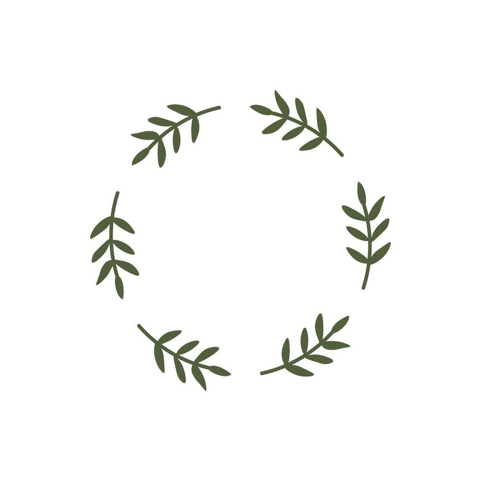 A frame of branches with leaves in the shape of a circle vector