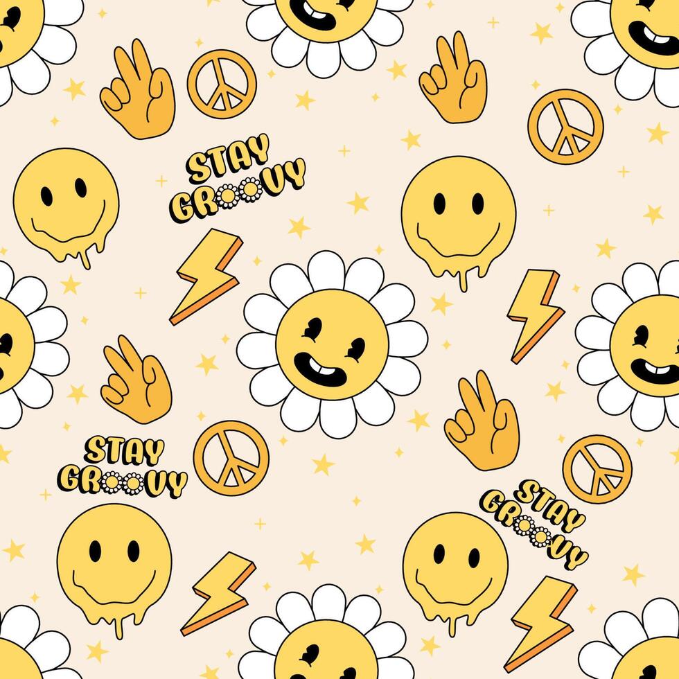 Seamless pattern with y2k retro vector
