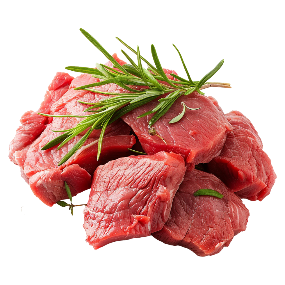Raw beef meat isolated on transparent background png